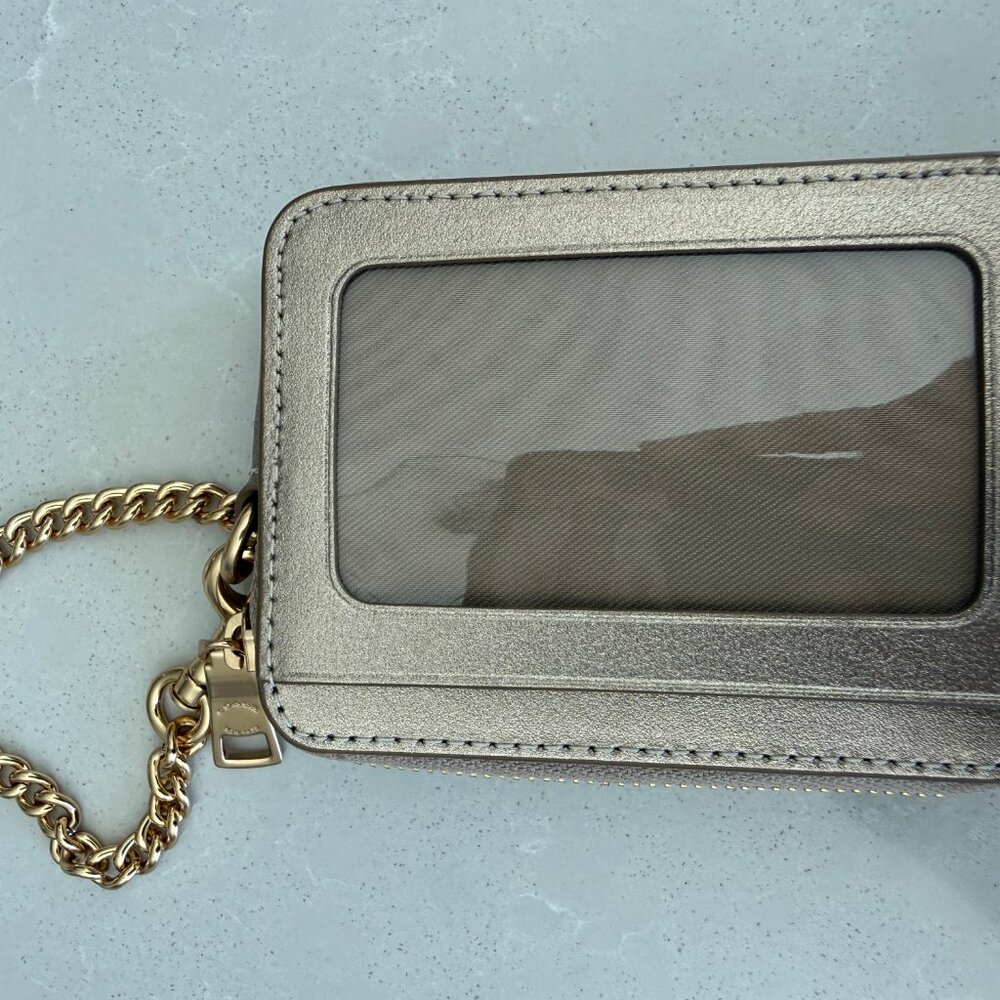 Coach Zip Card Case Gold nwot - Picture 2 of 12